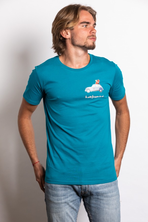 Tee-shirt turquoise La petite 2CV surf