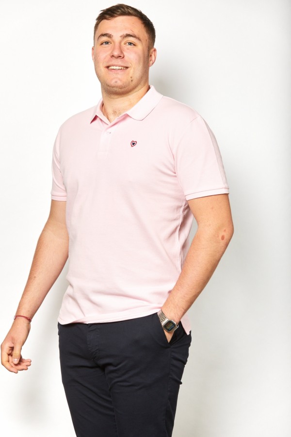 Polo rose CHARLES - 100% coton bio OEKO-TEX