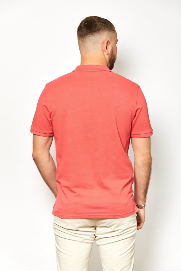 Polo carmin red CHARLES - 100% coton bio OEKO-TEX dos