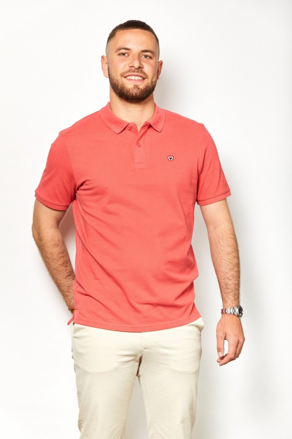 Polo carmin red CHARLES - 100% coton bio OEKO-TEX