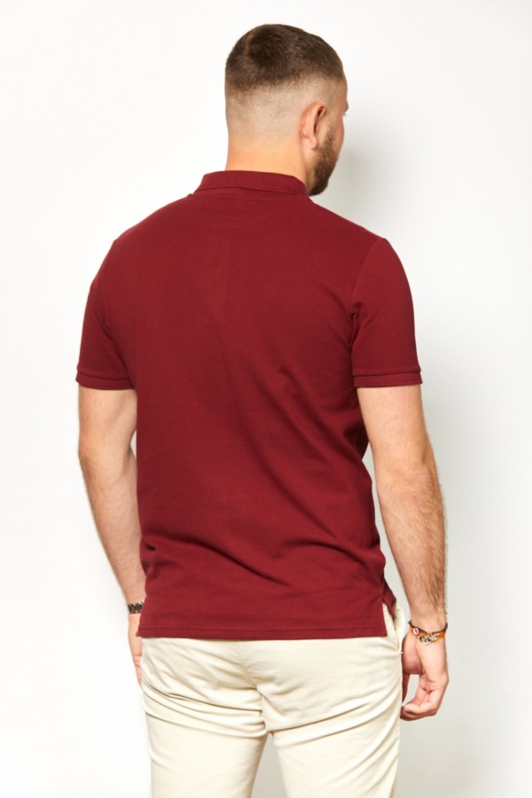 Polo bordeaux CHARLES - 100% coton bio OEKO TEX - Dos