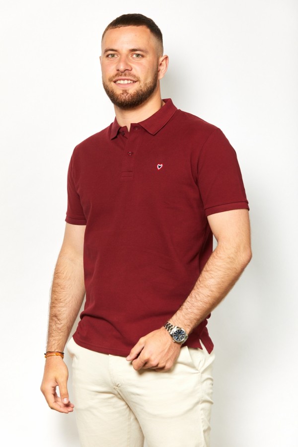 Polo bordeaux CHARLES - 100% coton bio OEKO TEX