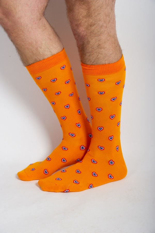 Chaussettes multi coeurs mandarine