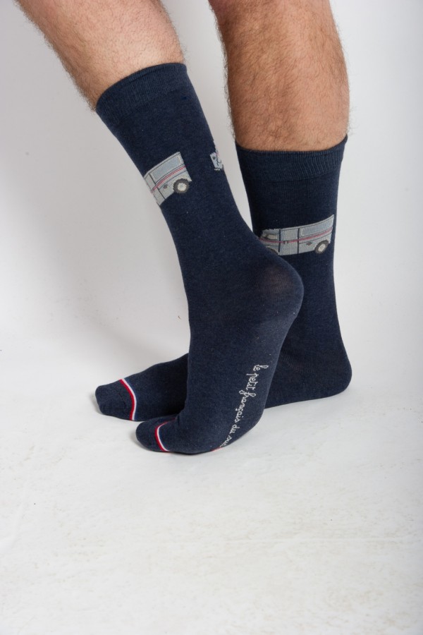 Chaussettes tube bleu denim