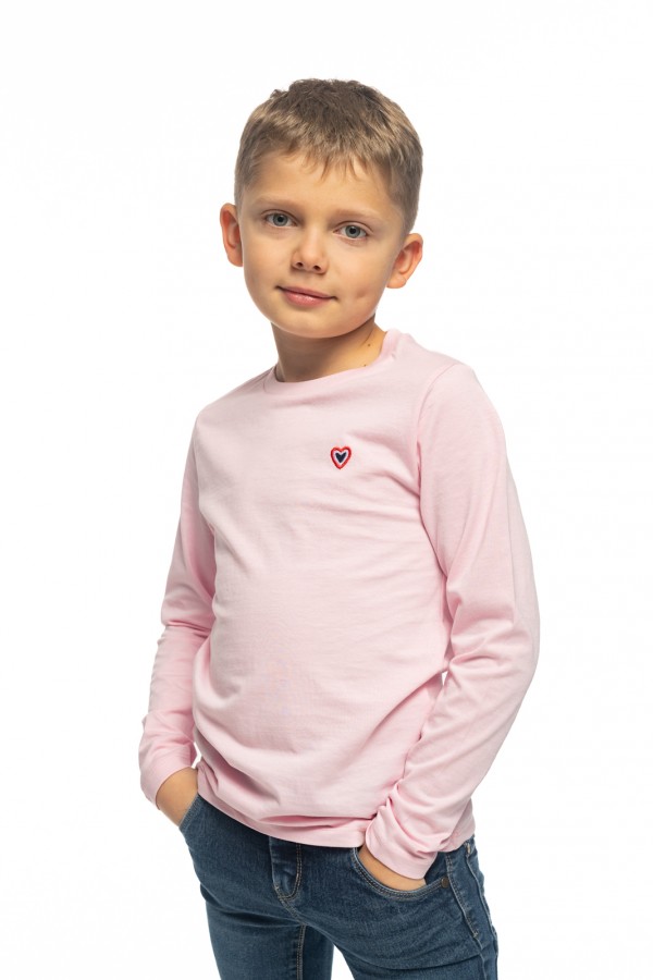 Tee shirt manches longues rose enfant