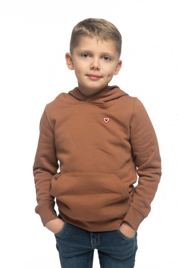 Sweat  capuche caramel enfant 