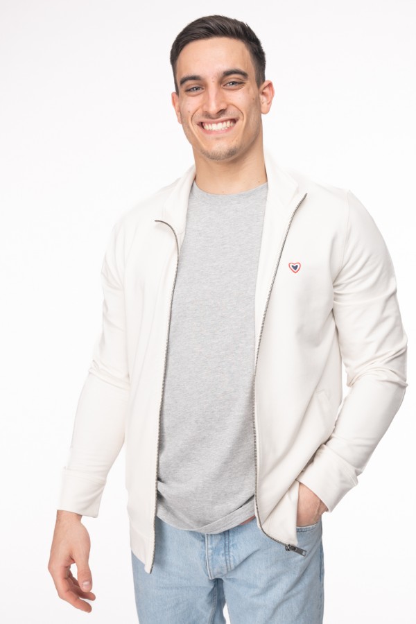 Sweat zip modal ivoire