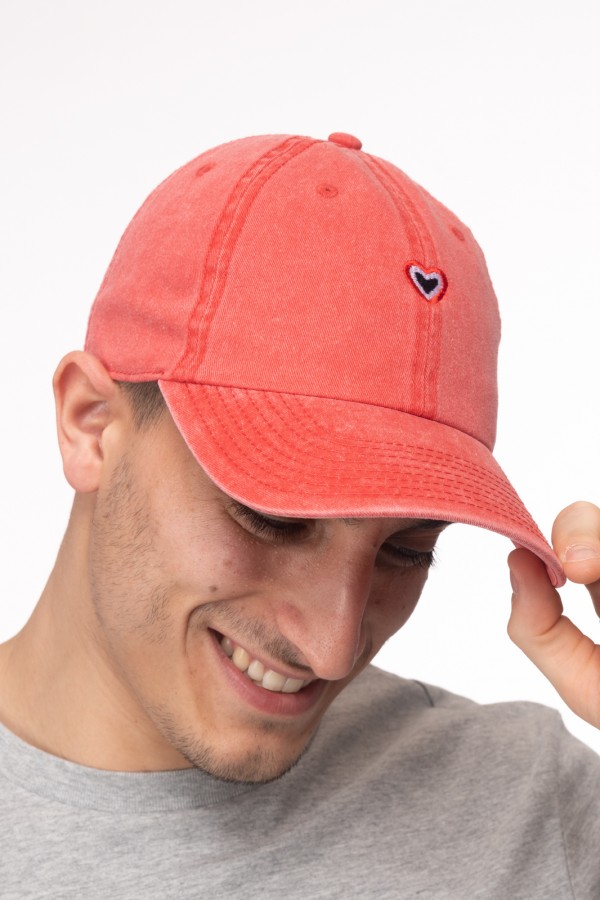 Casquette rouge dlave en coton