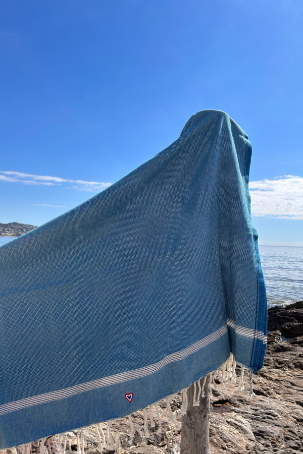 Fouta Rustique turquoise