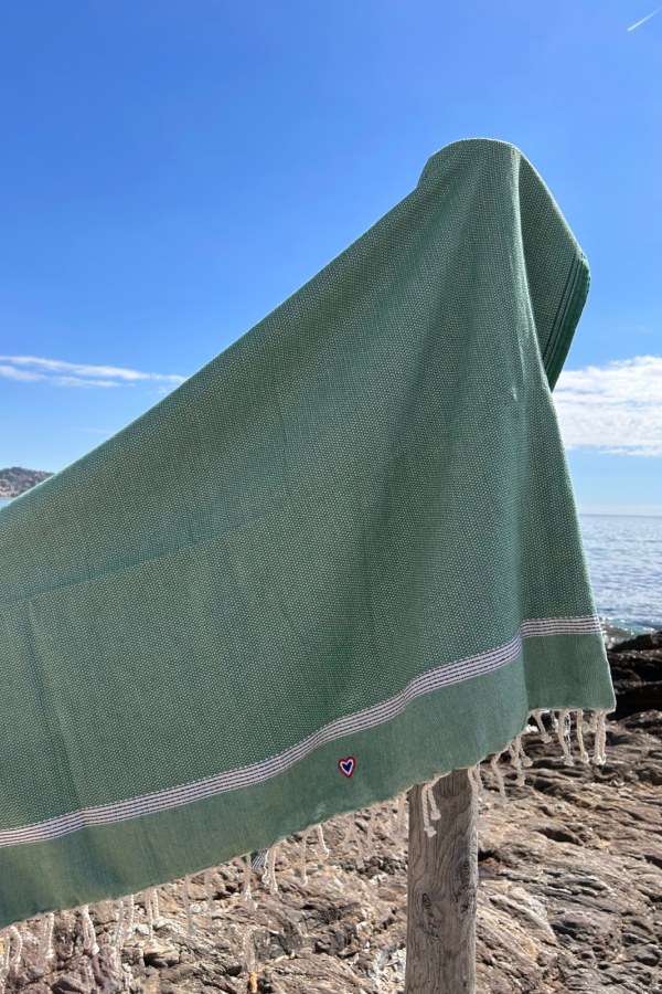 Fouta Rustique verte