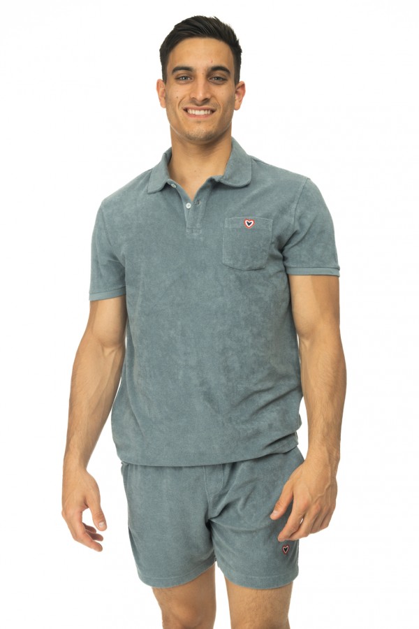 Polo ponge gris minral