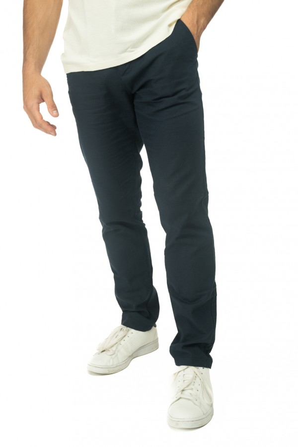 Pantalon lin coton marine