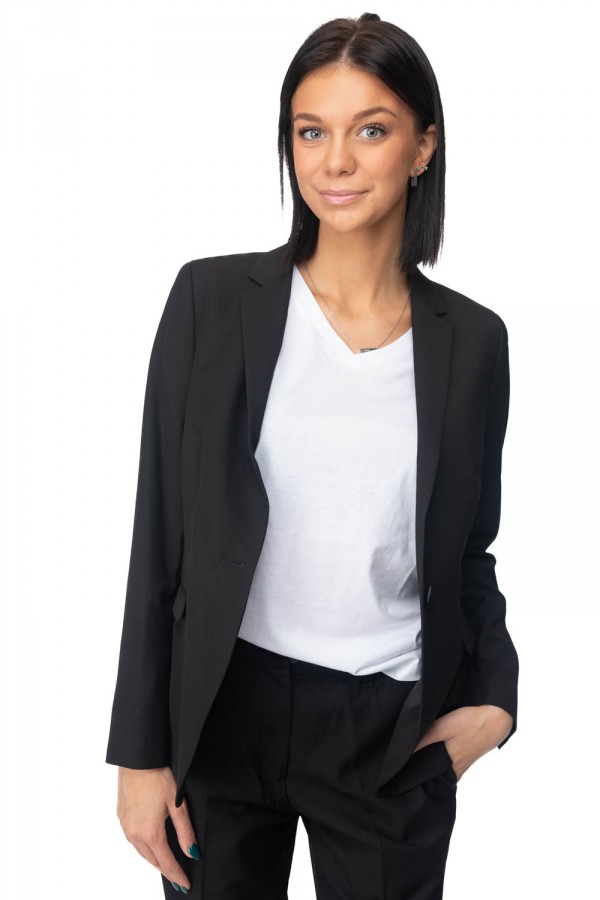 Veste de costume noire pour femme