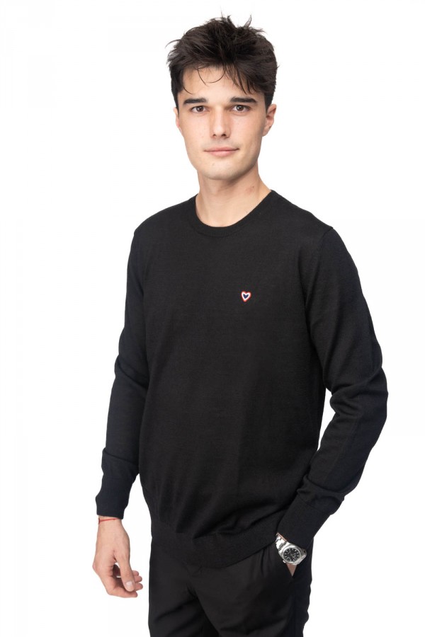 Pull col rond noir 