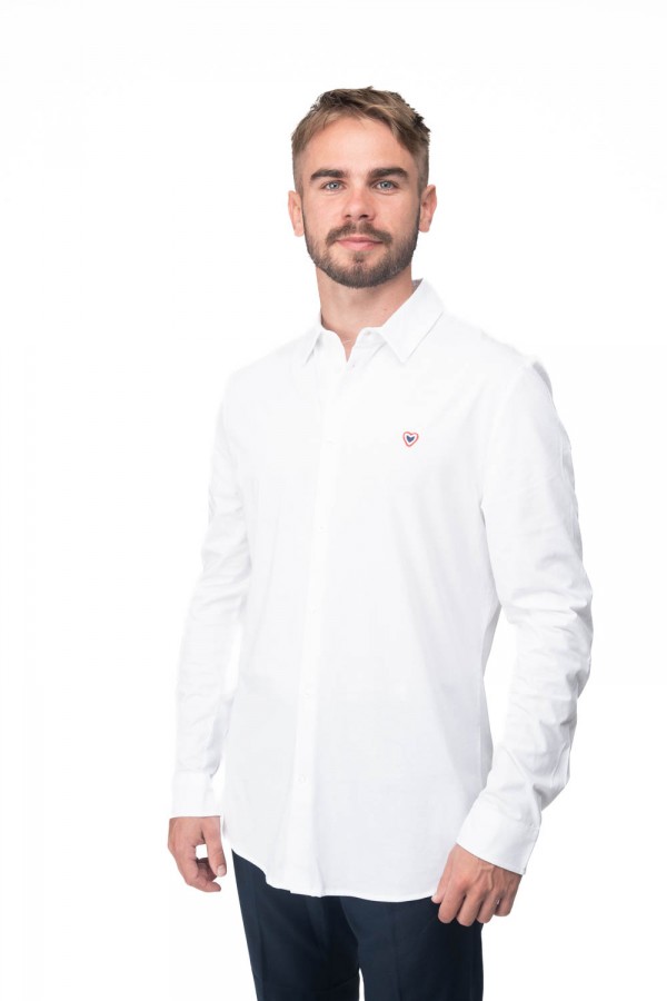 Chemise blanche en coton jersey biologique