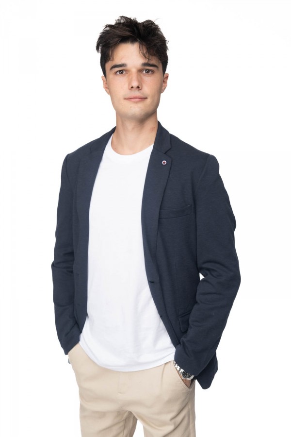 Veste de costume marine piqu