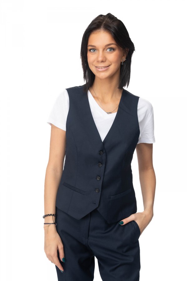 Gilet de costume marine pour femme