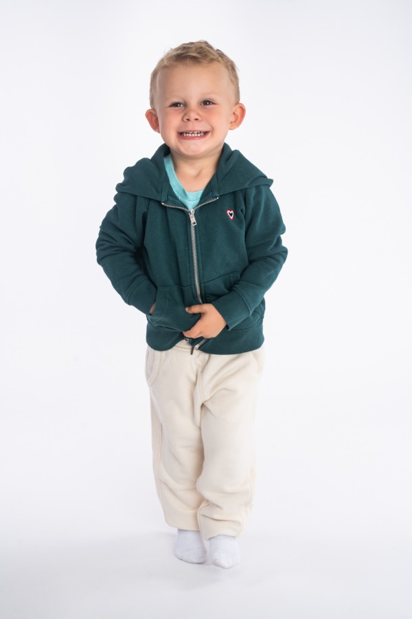 Sweat zip vert fort enfant