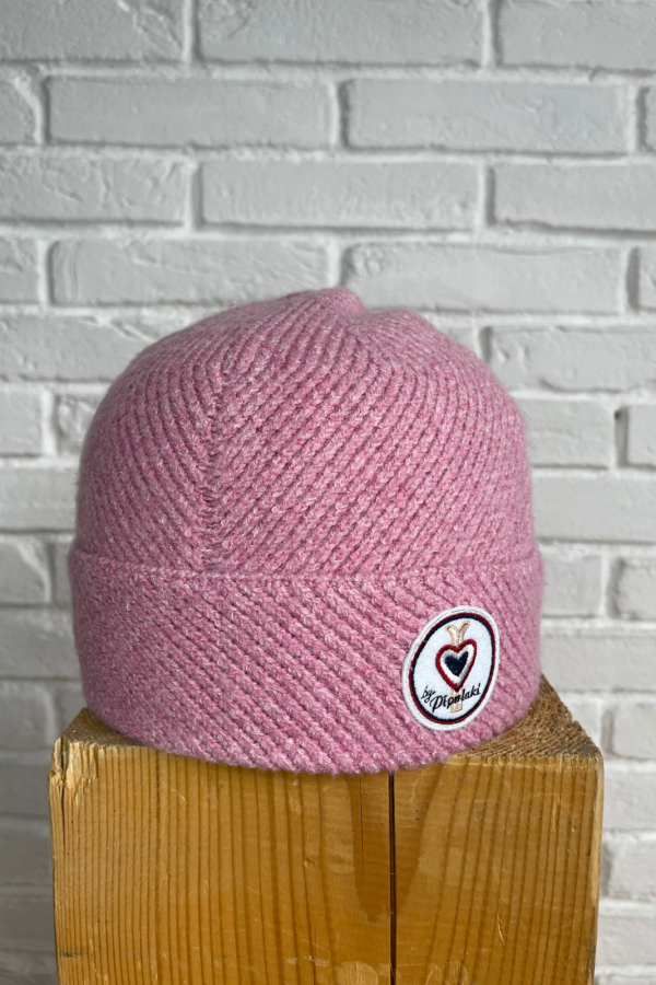 Bonnet rose laine enfant 